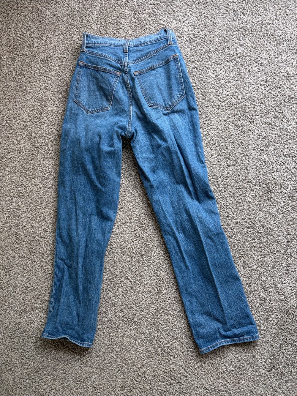 Abercrombie & Fitch Two Toned Women’s Straight-Leg Light Blue Jeans, Curve Love - Picture 5 of 6